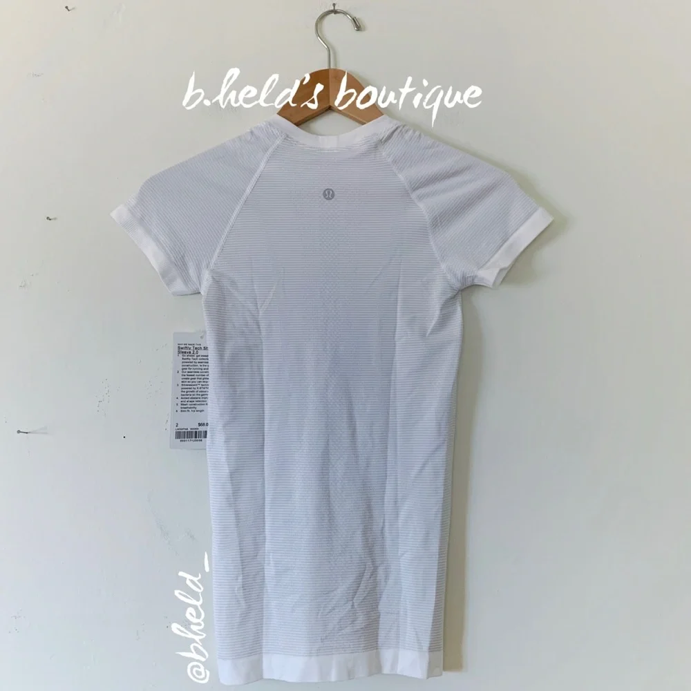 lululemon Swiftly Tech Short Sleeve Shirt 2.0 in White/White Size 2 New NWT